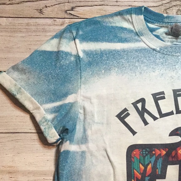 Bleached Blue Aztec Unisex Freebird Shirt - Picture 5 of 7